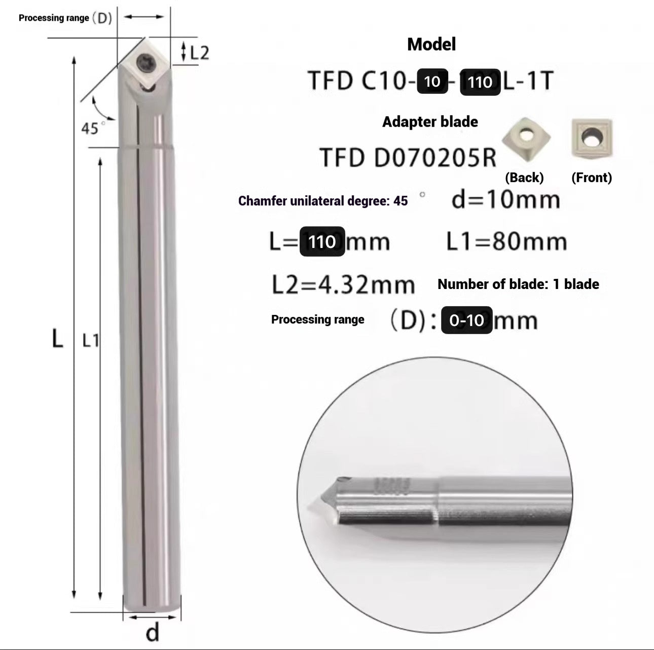 1144-Shedding type fixed-point chamfering cutter 30 degree 45 degree 60 degree chamfering cutter bar SSK/SSP/TCM/SSY/SSO/SSH Shandong Denso Pricision Tools Co.,Ltd.